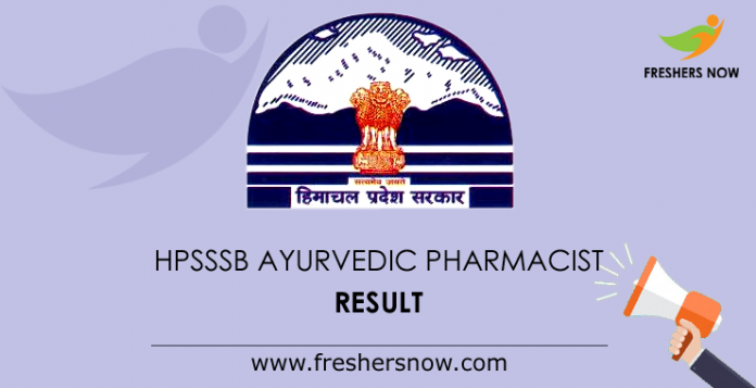 HPSSSB Ayurvedic Pharmacist Result