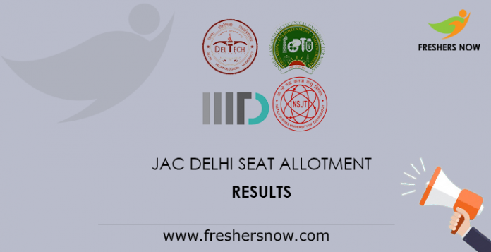 JAC Delhi Seat Allotment Results