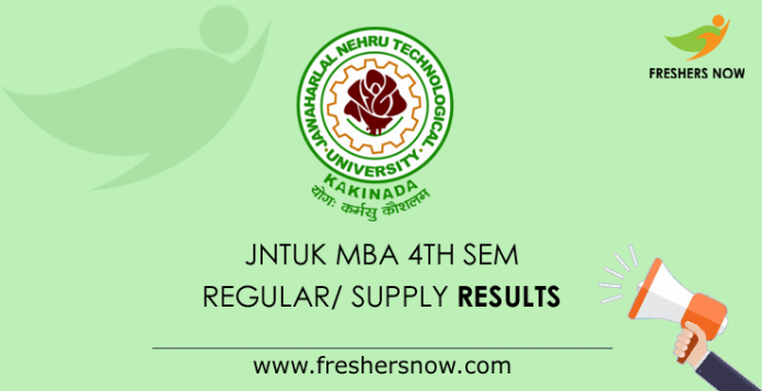 JNTUK MBA 4th Sem Regular Supply Results
