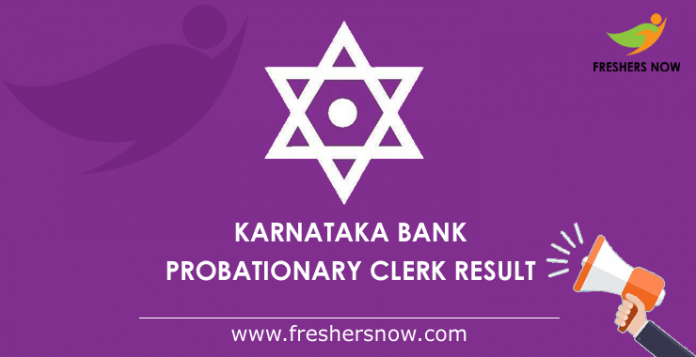 Karnataka Bank Probationary Clerk Result