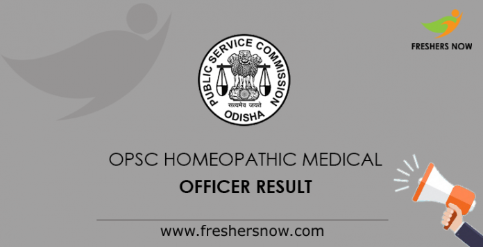 OPSC Homeopathic Medical Officer Result 2024