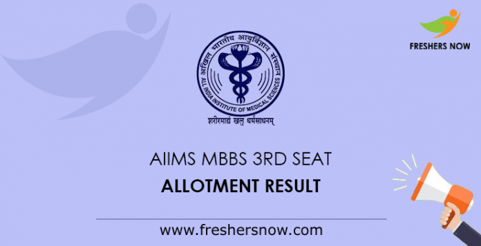 AIIMS MBBS 3rd Seat Allotment Result 2019