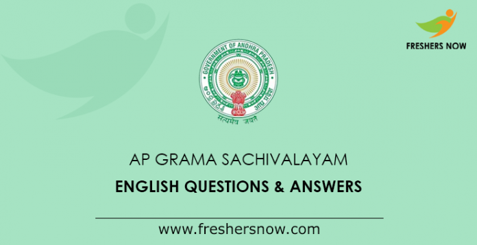 AP Grama Sachivalayam English Questions & Answers