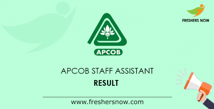 APCOB Staff Assistant Result