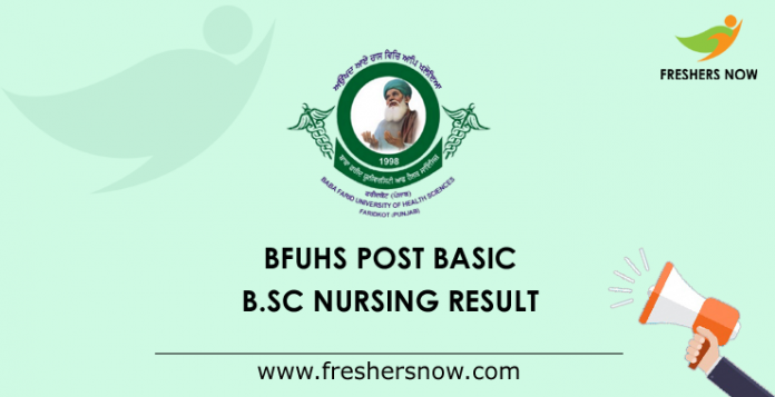 BFUHS Post Basic B.Sc Nursing Result 2020 (Out) | PPBNET Marks