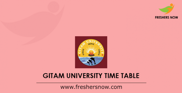 GITAM University Time Table