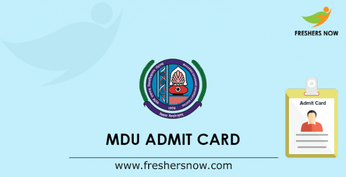 MDU Admit Card