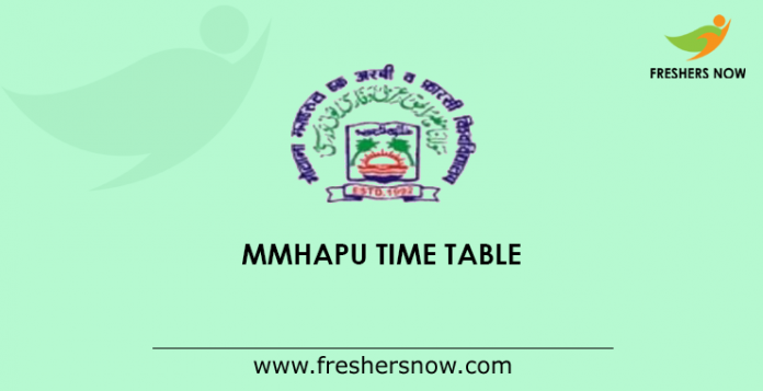 MMHAPU Time Table