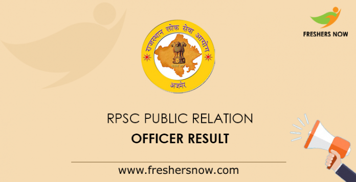 RPSC Public Relation Officer Result