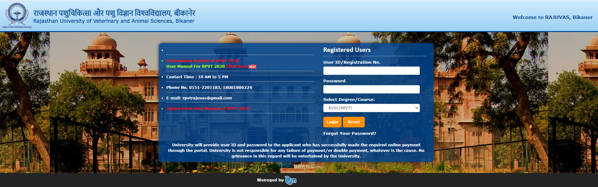 RPVT Counselling Registration Page