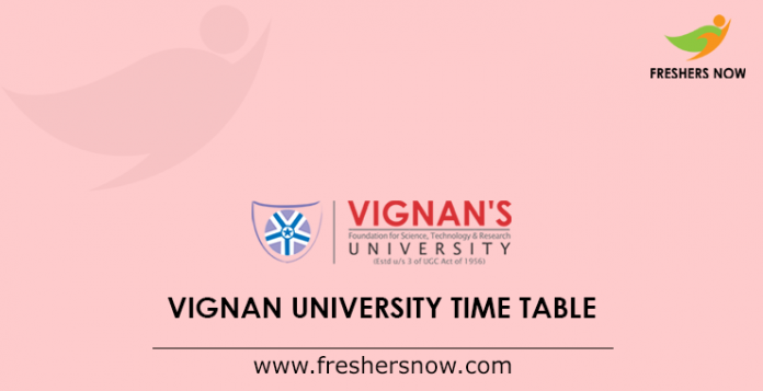 Vignan University Time Table
