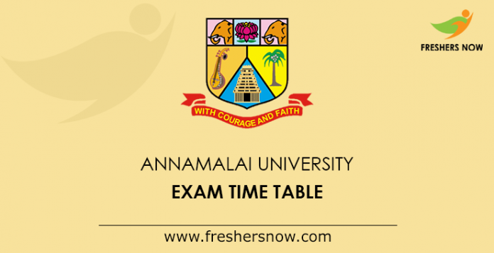 Annamalai University Exam Time Table