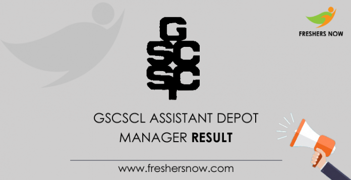 GSCSCL Assistant Depot Manager Result