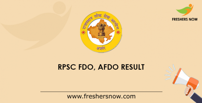 RPSC FDO, AFDO Result