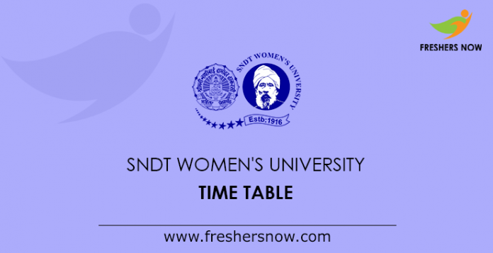 SNDT Women's University Time Table