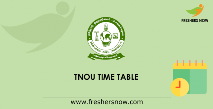 TNOU Time Table