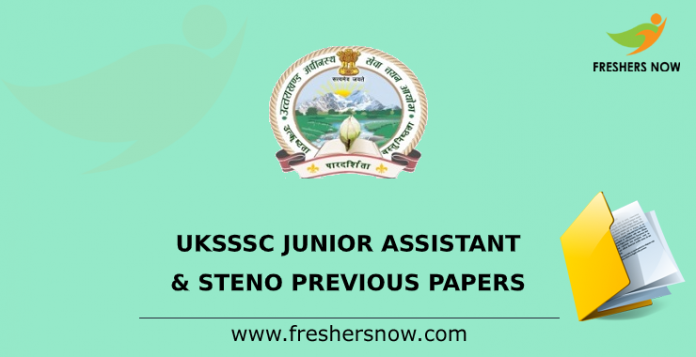 UKSSSC Junior Assistant, Steno Previous Papers