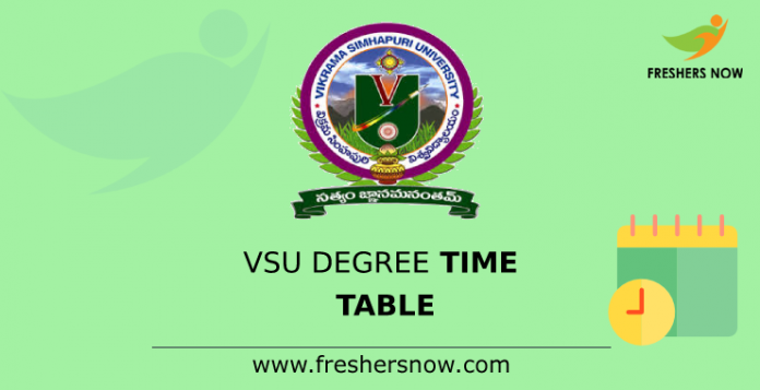 VSU Degree Time Table