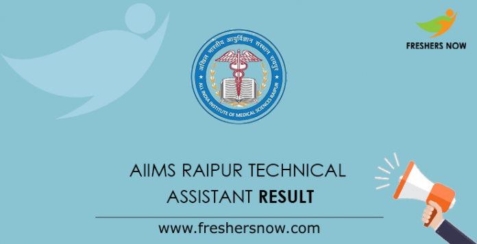 AIIMS Raipur Technical Assistant Result 2019