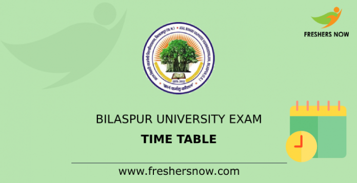 Bilaspur University Exam Time Table