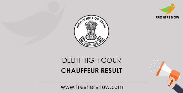 Delhi High Court Chauffeur Result