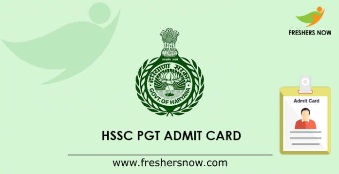 HSSC PGT Admit Card