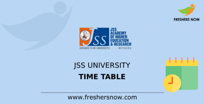 JSS University Time Table