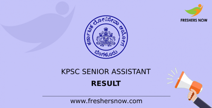 KPSC Senior Assistant Result