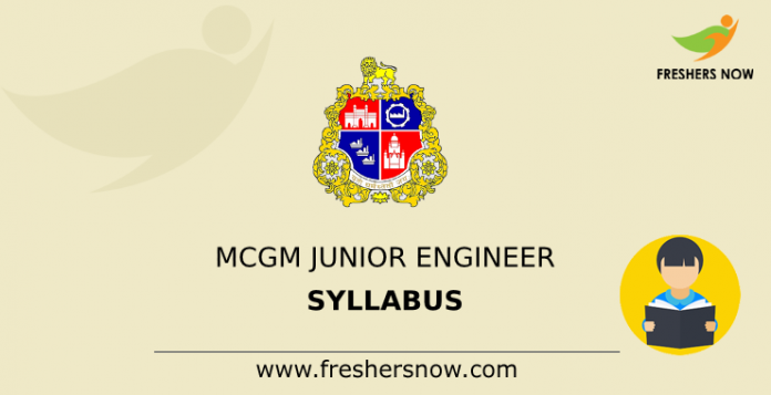 MCGM Junior Engineer Syllabus