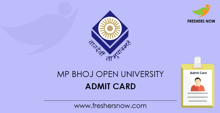 MP Bhoj Open University Admit Card 2019 (Out) | BA, B.Sc, MA Exams