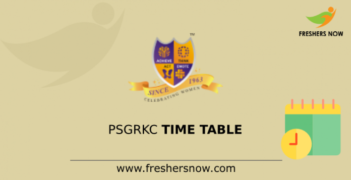 PSGRKC Time Table