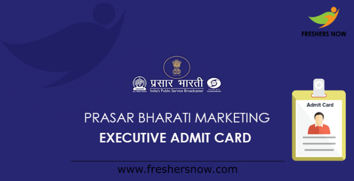 Prasar Bharati Marketing Executive Admit Card