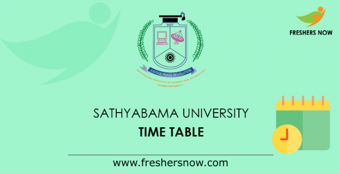 Sathyabama University Time Table