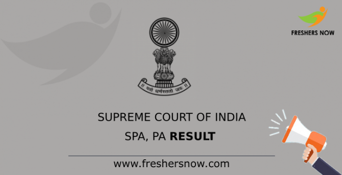 Supreme Court of India SPA, PA Result