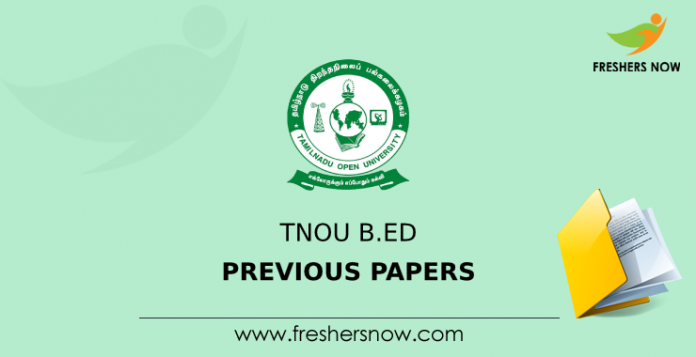 TNOU B.Ed Previous Papers