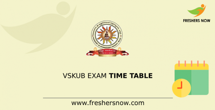 VSKUB Exam Time Table