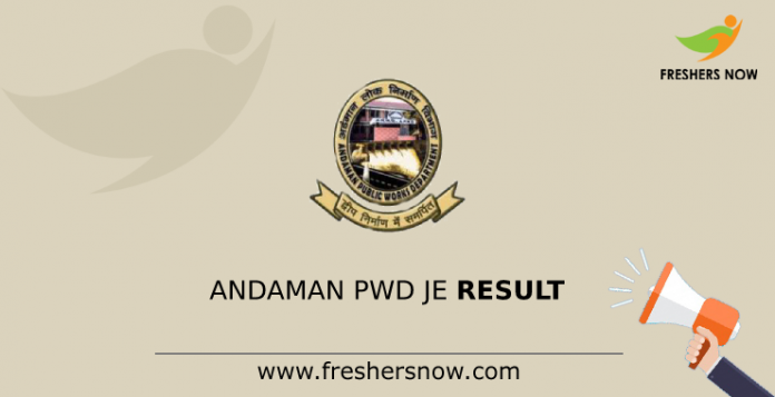 Andaman PWD JE Result
