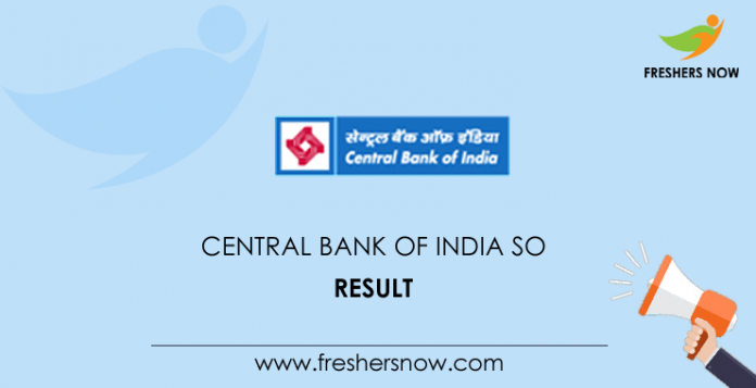 Central Bank of India SO Result
