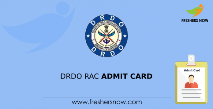 DRDO RAC Admit Card
