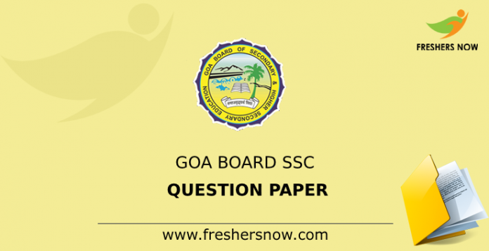 Goa Board SSC Question Paper