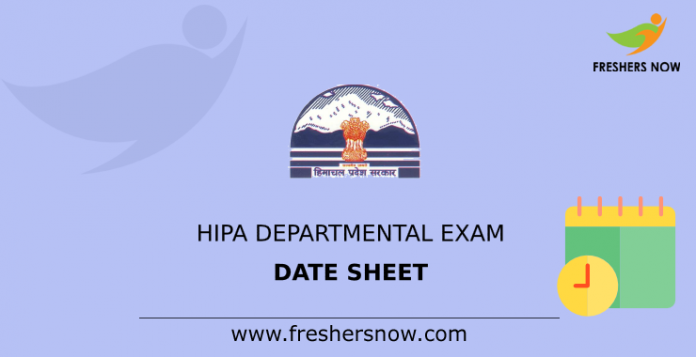 HIPA Departmental Exam Date Sheet