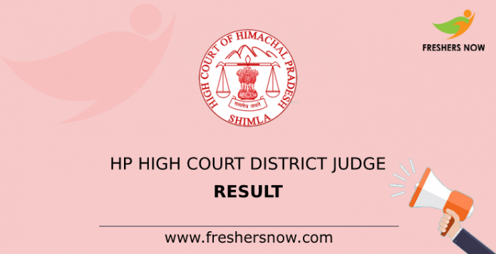 HP High Court District Judge Result