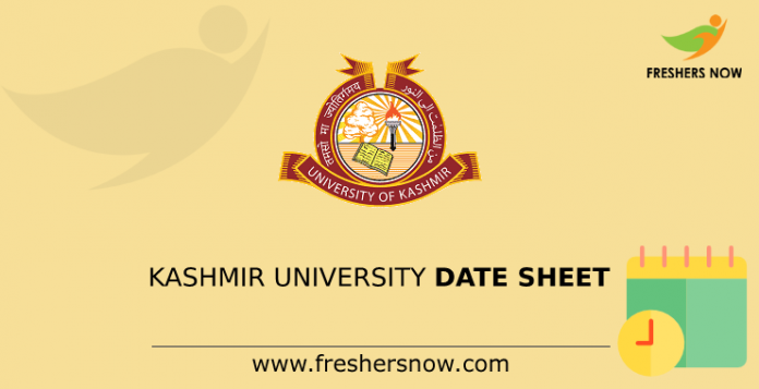 Kashmir University Date Sheet