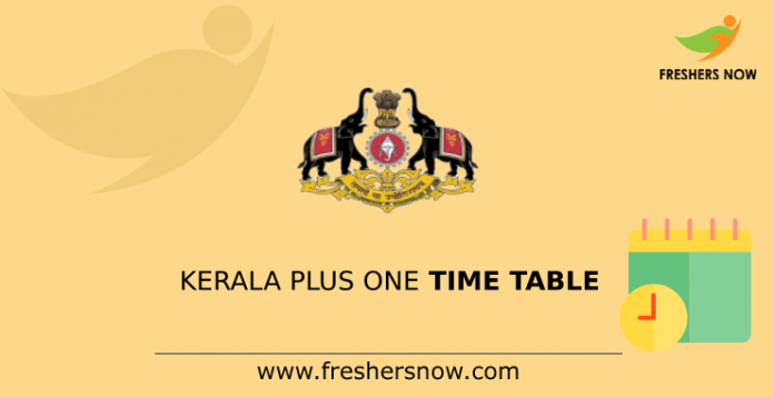 Kerala Plus One Time Table