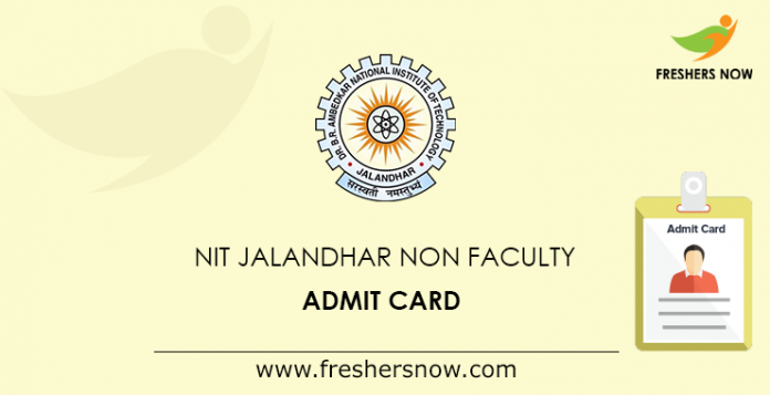 NIT Jalandhar Non Faculty Admit Card