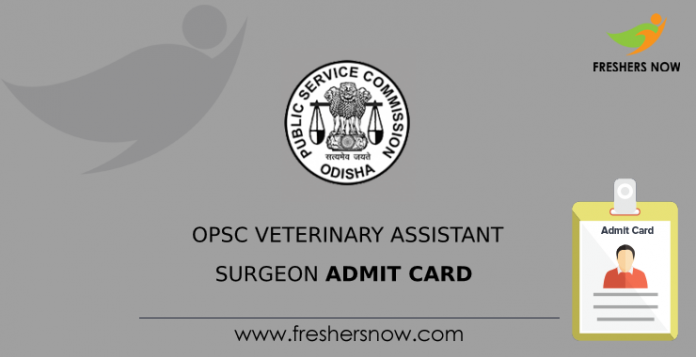 OPSC Veterinary Assistant Surgeon Admit Card