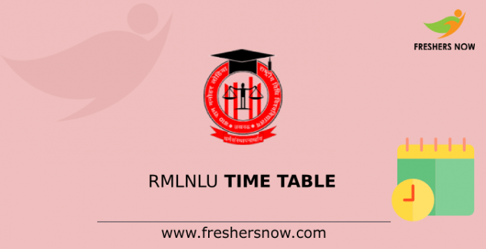 RMLNLU Time Table
