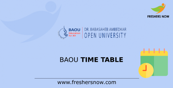 BAOU Time Table