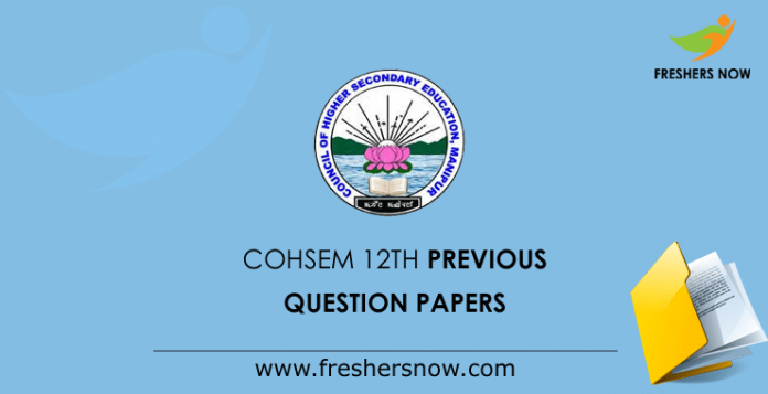 COHSEM 12th Question Papers