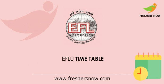 EFLU Time Table